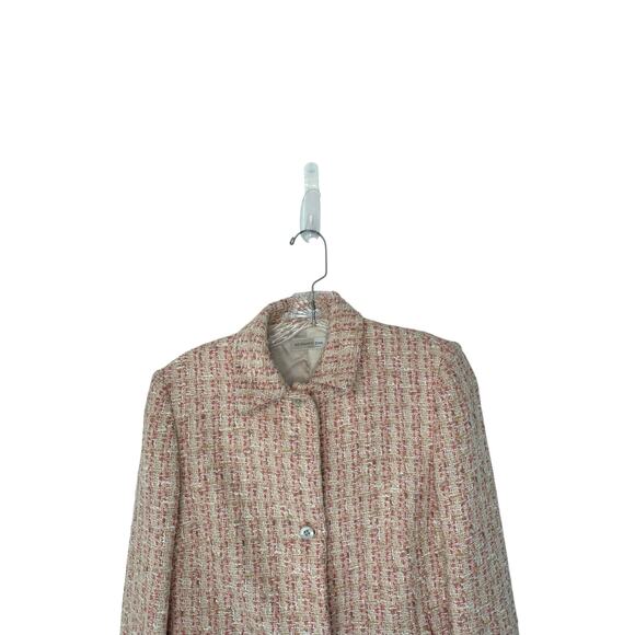 Bernard Zins Blazer Pink Tweed Twee‎ Office Work Career Business Size 4 - Picture 5 of 13